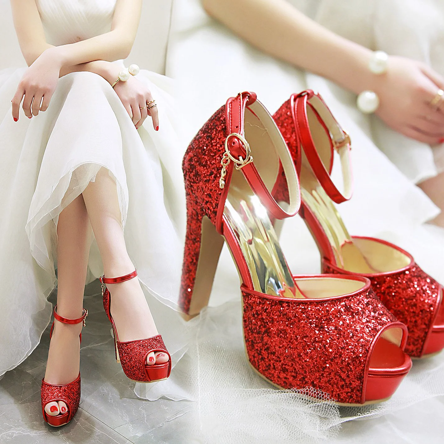 الفضة الصيف النساء صنادل أرضية - مراجعة Peep Toe Heels وسعره