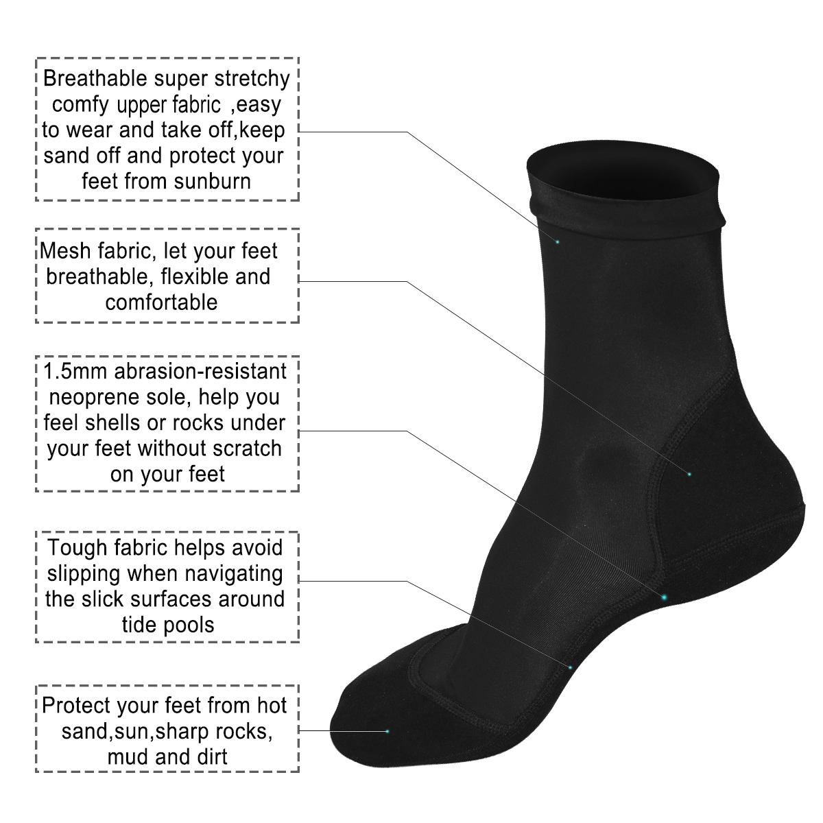 النيوبرين زعانف الجوارب للرمال - مراجعة Women'S Shoes Neuropathy وسعره